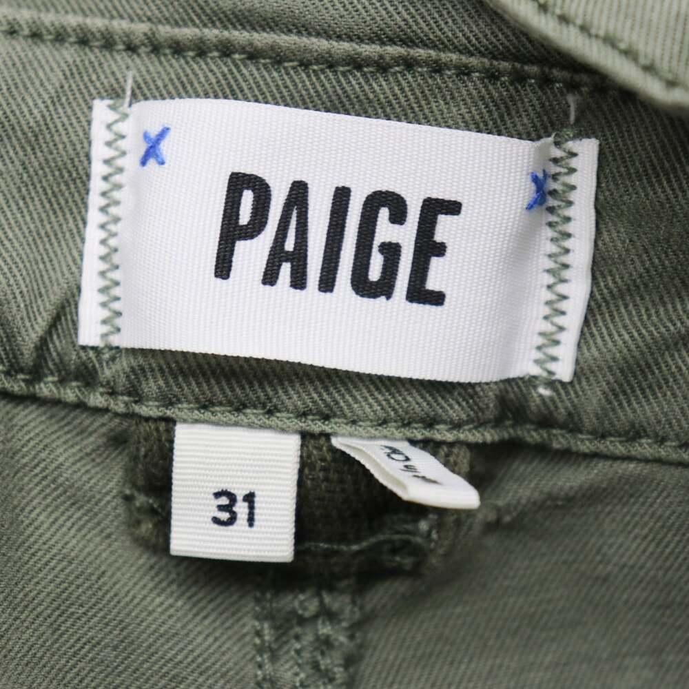 Paige Harper High Rise Paperbag Belted Wide Leg Pants Ivy Green Lyocell Size 31 - Picture 3 of 15